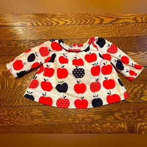 Baby GAP Polka Dot Apples Top Size 0-3 Months